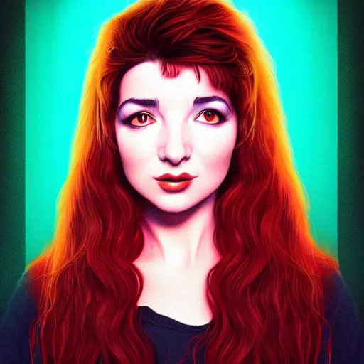 Image similar to richly detailed color illustration of young kate bush illustrated by artgerm and mina petrovic and timothy kong and marina federovna. 3 d shadowing