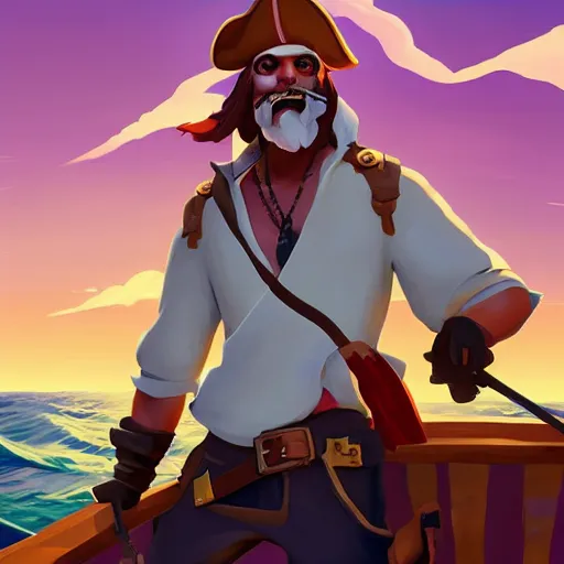 Image similar to painting jack the pirate on sea of thieves game avatar hero smooth face median photoshop filter cutout vector behance hd by jesper ejsing, by rhads, makoto shinkai and lois van baarle, ilya kuvshinov, rossdraws, illustration, art by ilya kuvshinov and gustav klimt