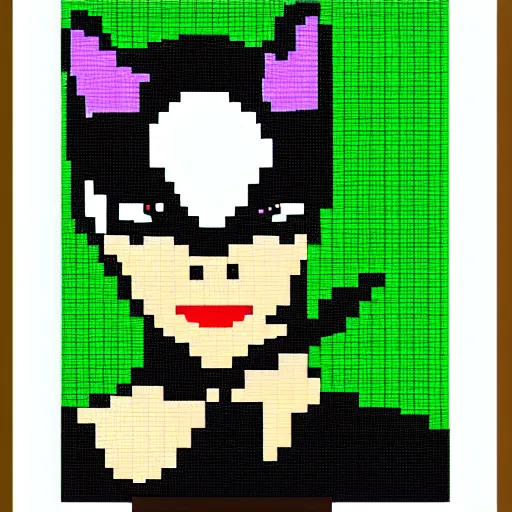 Image similar to catwoman, pixel art