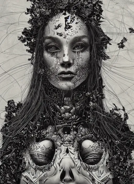 Image similar to Metal goddess painting by Dan Hillier, trending on artstation, artstationHD, artstationHQ, 4k, 8k