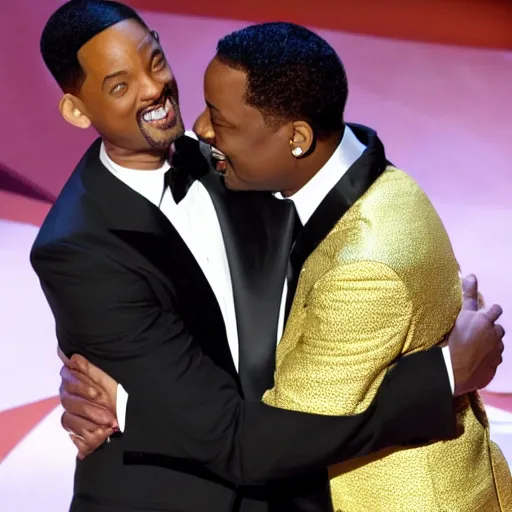 Image similar to will smith hugs chris rock at the oscars