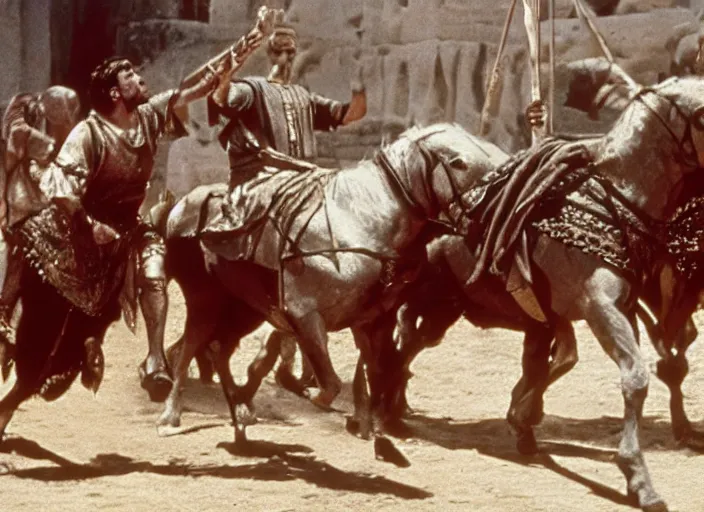 Image similar to film still of Christian Bale as Judah Ben-Hur in Ben Hur 1959