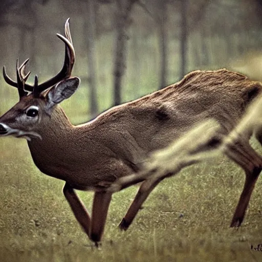 Image similar to a rocket launcher explosive deer military animal beast, huge, powerful, rocket, launcher, scary, anger, rage, canon eos c 3 0 0, ƒ 1. 8, 3 5 mm