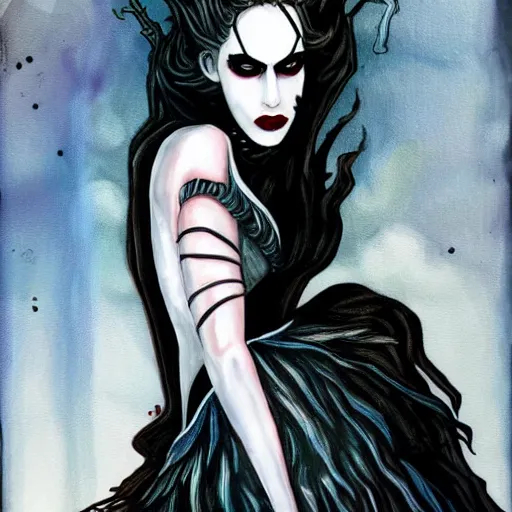 Image similar to vampire woman portrait made out of paint, beautiful, cyborg, tim burton comic book art