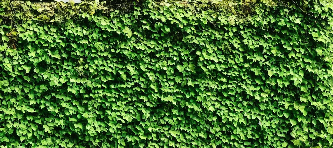 Image similar to a very beautiful green wall of vines and leaves and flowers,