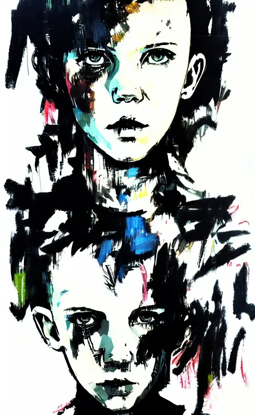 Image similar to Portrait of Millie Bobby Brown by Yoji Shinkawa