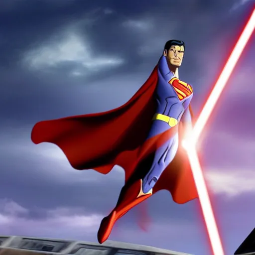 Image similar to Film still of Superman, from Star Wars: The Clone Wars (2008–2020 TV Series)