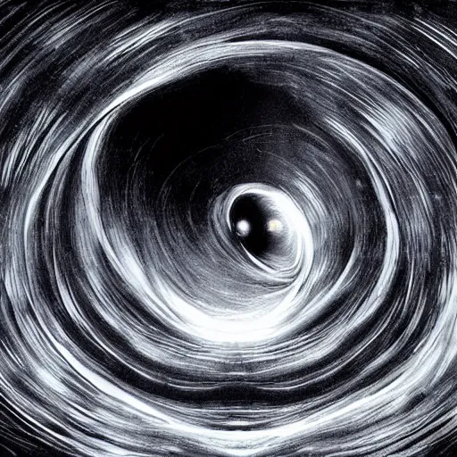 Prompt: black hole collapses into stability ; halls of space by ben wanat ; interstellar black hole ; surrealism