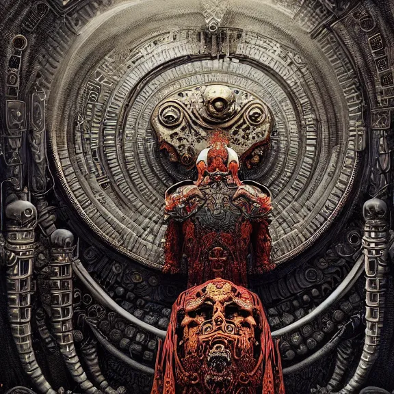 Prompt: Beksiński symmetric frame of dr doom from Prometheus movie, cyborg dr doom in ornate armour, byguo pei and alexander mcqueen metal couture editorial, eldritch epic monumental wallpaper by beksinski by Yuko Shimizu