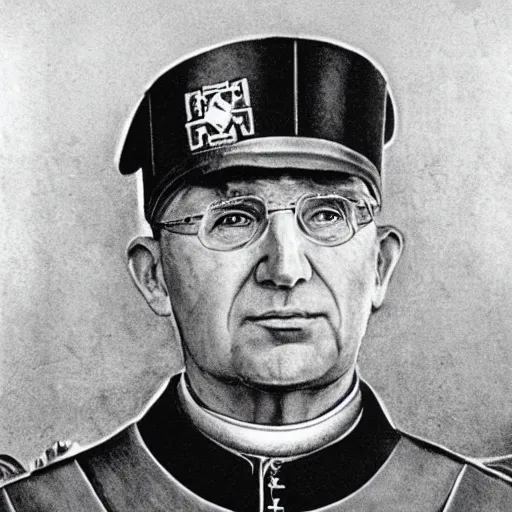 Prompt: pope john paul the second as a nazi soldier, realistic picture