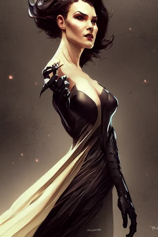 Image similar to elegant batman gown profile picture by greg rutkowski, dynamic pose, intricate, futuristic, fantasy, elegant, by stanley artgerm lau, greg rutkowski, thomas kindkade, alphonse mucha, loish, mugler, norman rockwell,