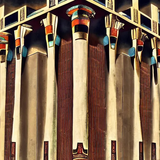 Image similar to egyptian revival art-deco building