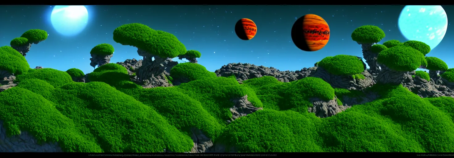 Image similar to alien exoplanet : landscape : birds : flora and fauna :