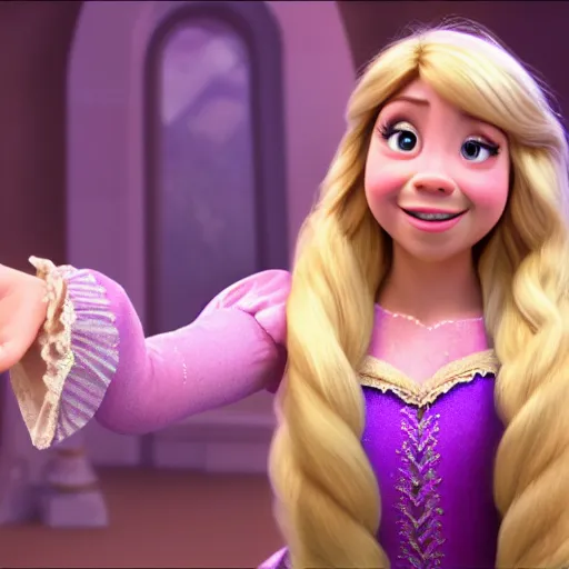 prompthunt: Jennette McCurdy as Rapunzel in disney tangled live action, 8k  full HD photo, cinematic lighting, anatomically correct, oscar award  winning, action filled, correct eye placement