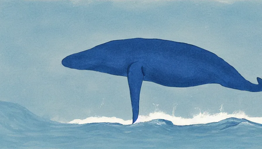 Prompt: a giant blue whale