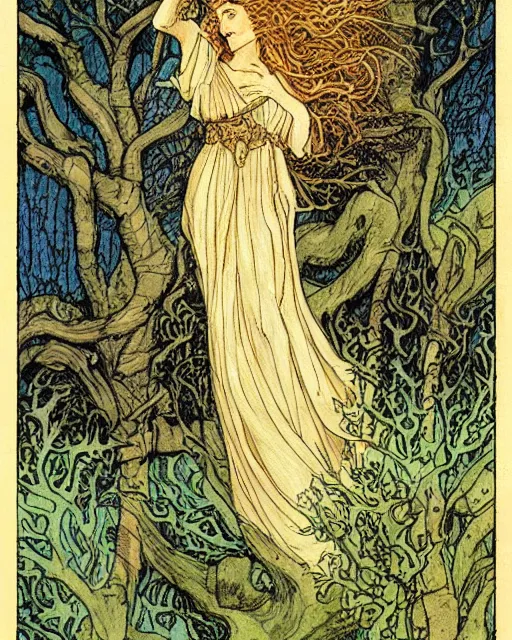 Image similar to the oracle of trees tarot card by rebecca guay, masterpiece