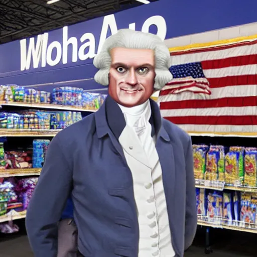 Image similar to thomas jefferson in a walmart