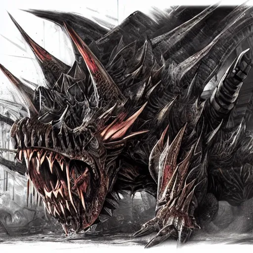 Prompt: Giga Bowser, Resident Evil virus concept art, destroyed kingdom, highly detailed, horror, scary, terrifying, horrific, hd 4k