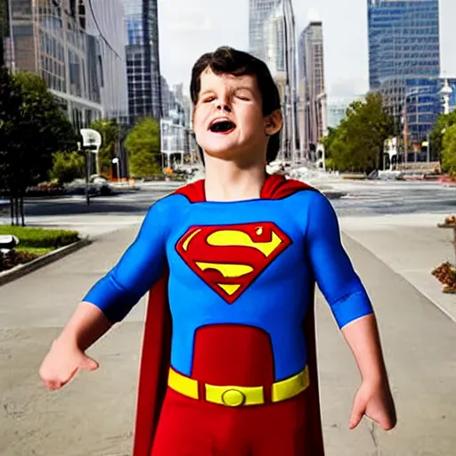 Image similar to superman eating candy, photo