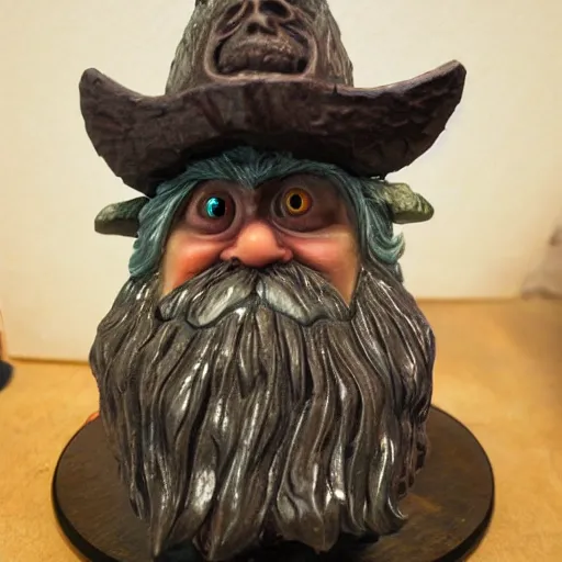 Image similar to a grizzled gnome, half machine, half gnome, extremely detailed,