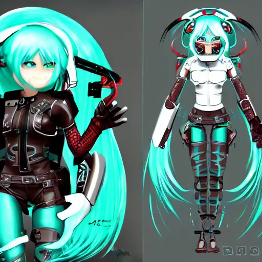 Image similar to Concept art of Hatsune Miku as a Doom Guy from Doom 2016, ultra detailed, digital art, cgsociety, Cacodemon