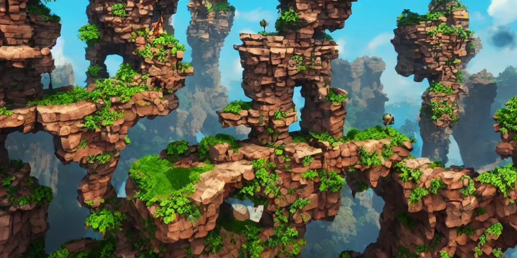 Image similar to 3 d platformer game, inspiration, digital art, unreal engine 5, 4 k