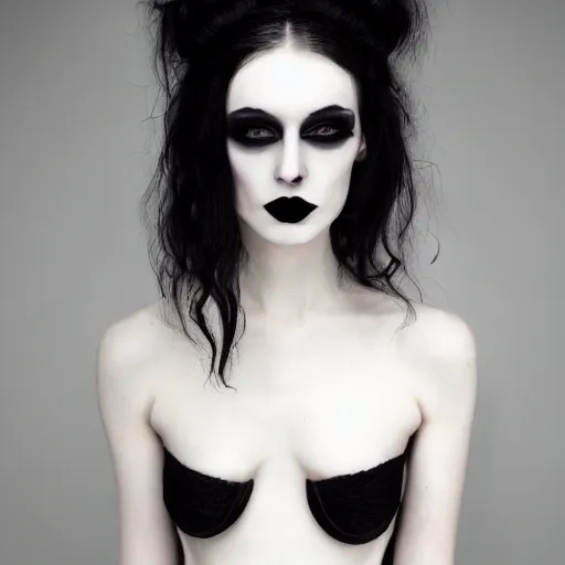 Image similar to pale goth beauty, ultra definition, award winning photo