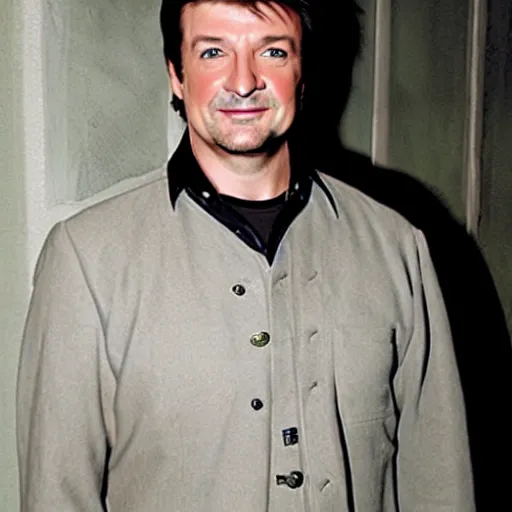 Prompt: nathan fillion with guy fawkes mask