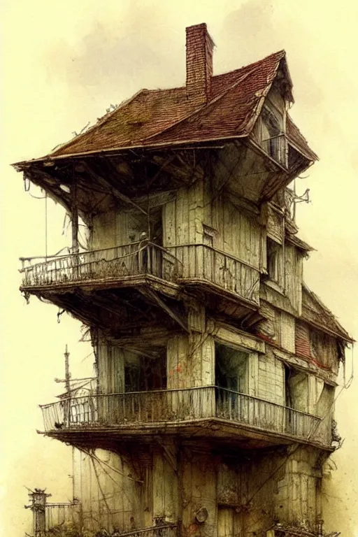 Image similar to (((((a multistory ramshackle house))))) by Jean-Baptiste Monge!!!!!!!!!!!!!!!!!!!!!!!!!!!