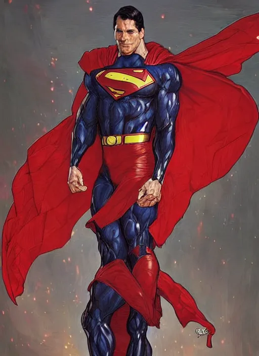 Prompt: portrait of crossfit bodybuilder sprinter superman!, futuristic detailed costume, red and black costume!!!, painted art by tsuyoshi nagano, greg rutkowski, artgerm, alphonse mucha, spike painting