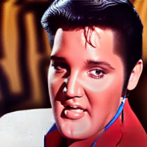 Prompt: elvis presley in a red lobster commercial,