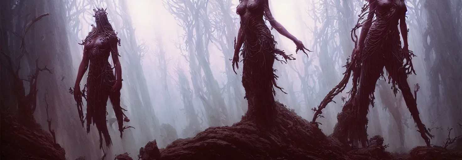 Image similar to Goddess of the forest, trending on Artstation, Greg Rutkowski, Wayne Barlowe