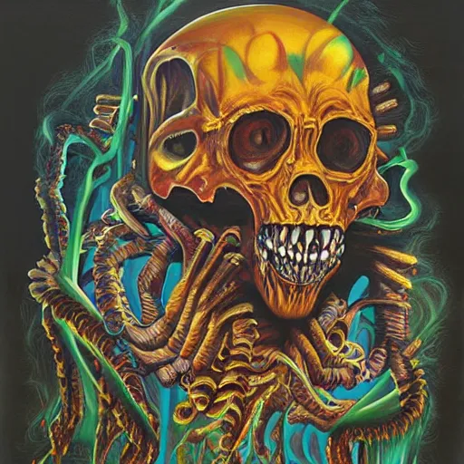 Image similar to a Painting by nychos from the weird Crew