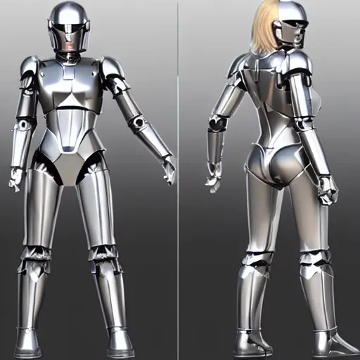 Image similar to Low poly Hot slim fit attractive steel cylon woman from battlestar galactica chrome cylon invasion centurion robot