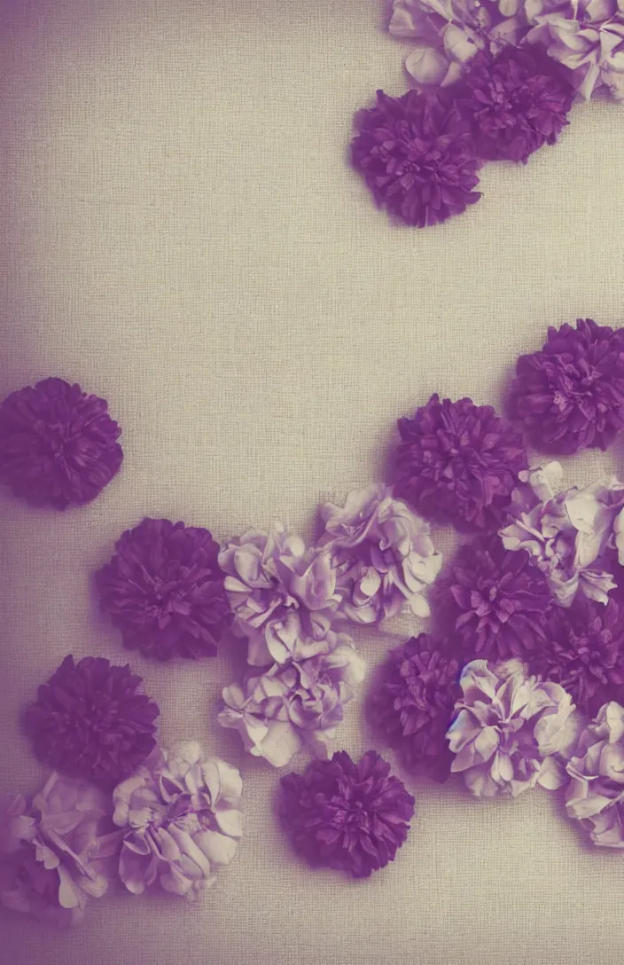 Prompt: clean cozy vintage background image, soft light - purple flowers on comfy white material, dreamy lighting, background, vintage, photorealistic, backdrop for obituary text