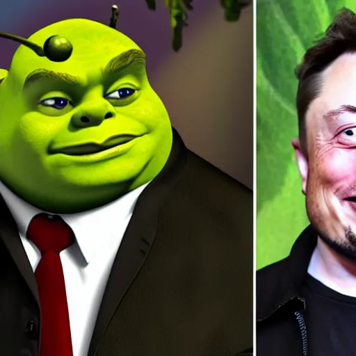 Image similar to elon musk as shrek