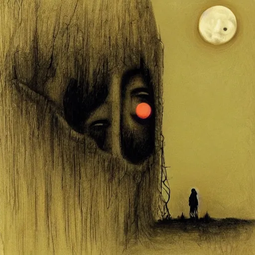 Image similar to time flying by in barbes rochechouart, regrets, melancholy, absent father, odissey, gritty feeling, moon, moonlight, at night, wandering in the city, stone, chaotic punk, oil painting, by beksinski, by kurosawa, by kiarostami, intense emotion