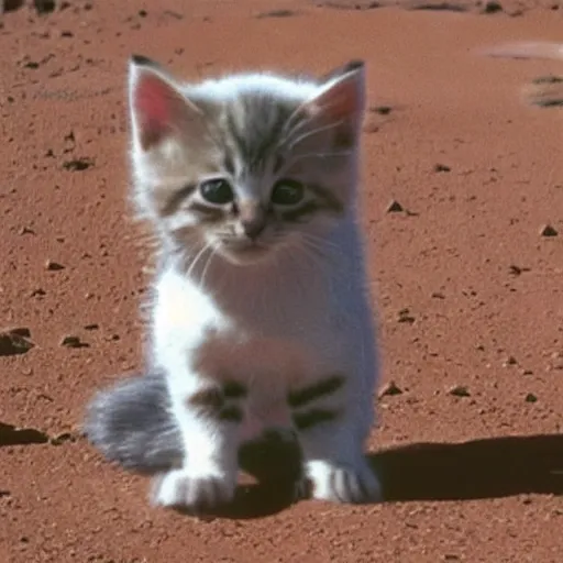 Image similar to kitten in spacesuit on Mars