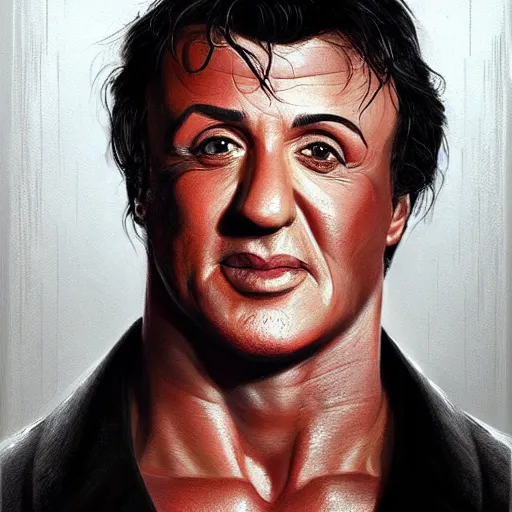 Image similar to portrait of sylvester stallone by charlie bowater