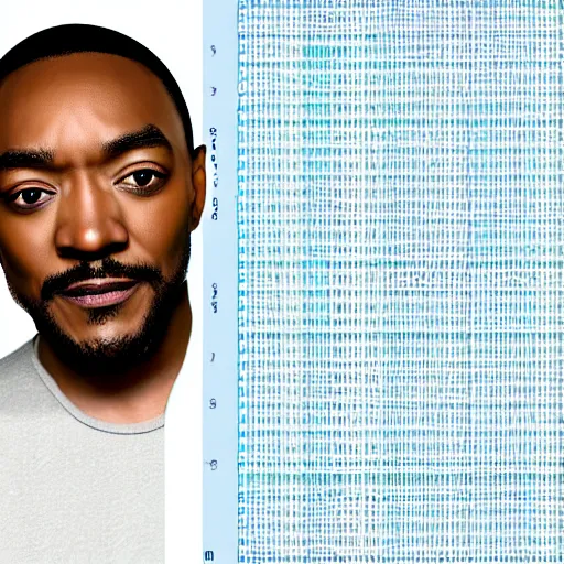 Prompt: data visualization unimpressive detailed portrait of anthony mackie