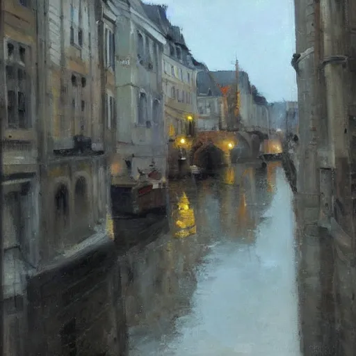 Prompt: an oil painting of Amiens, artstation