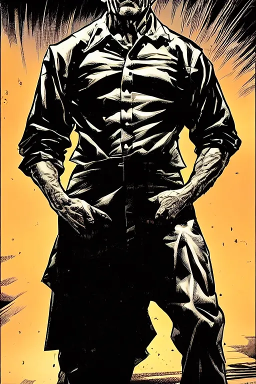 Image similar to character art by mike deodato, walter white, absolute chad