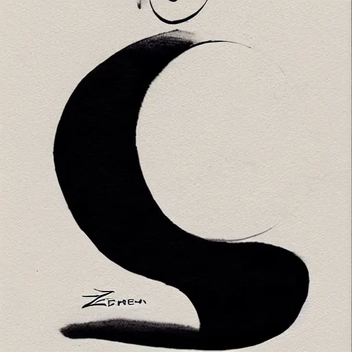 Image similar to zen, ink, elegant