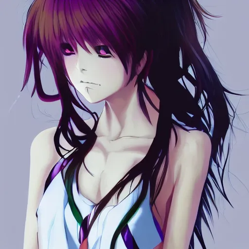 Image similar to portrait of dancer coping with mental illness, anime fantasy illustration by tomoyuki yamasaki, kyoto studio, madhouse, ufotable, trending on artstation