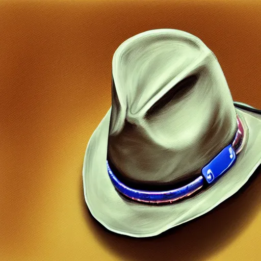 Image similar to phone wearing a cowboy hat, digital art