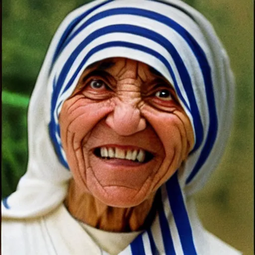 Prompt: before and after photoshopping mother teresa