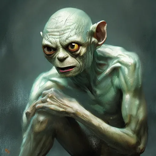 Image similar to gollum paint by greg rutkowski