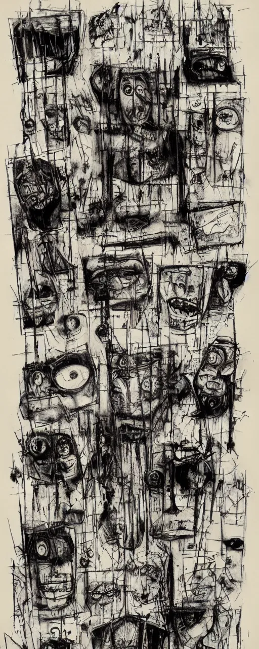 Image similar to user manual of the creator, by bernard buffet and stephen gammell and emil nolde, 8 k, trending on artstation