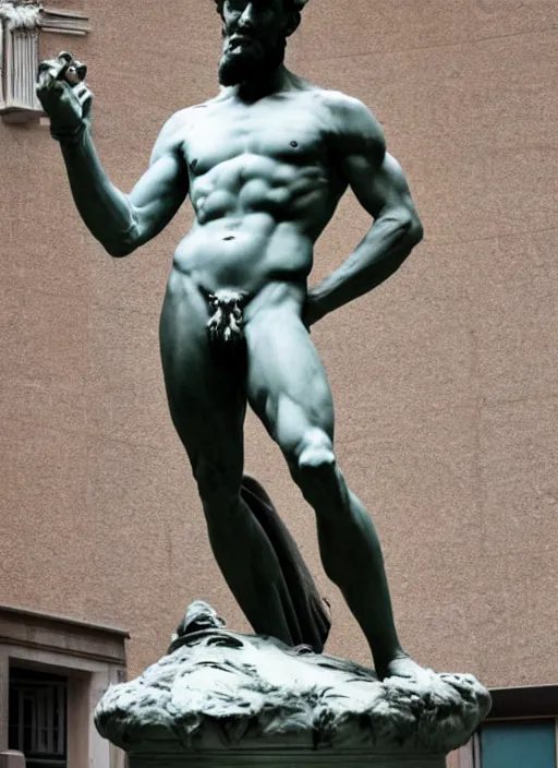 Image similar to Michelangelo's statue of Pewdiepie, highly detailed, 8k