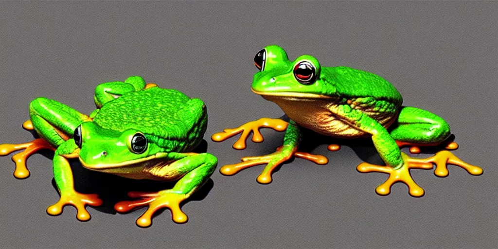 Image similar to A mixture of a fungus and a frog, photorealistic 3D artwork